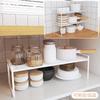2Pack Cabinet Shelf Organizer Storage Rack Stackable Spice Rack Kitchen Space Saving Double-Layer Shelf  Under Sink Storage Rack