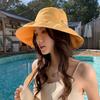 Летняя новая шляпа женская клетчатая с надписью панама защита от солнца шляпа от солнца регулируемая кулиска складная шляпа от солнца