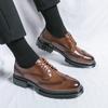 Fashion Oxford Shoes Genuine Calfskin Leather Brogue Dress Shoes Classic Business Formal Shoes Man Handcrafted Mens