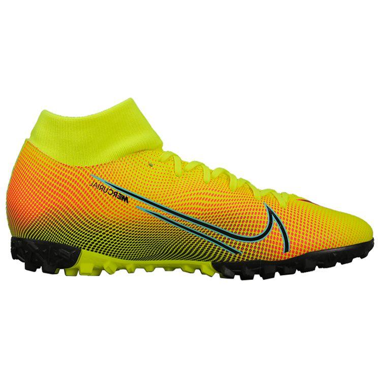 Nike Mercurial Superfly 7 Удобные TF (Резиновые шипы) Прочные Футбольные Бутсы Мужские кроссовки Лимонно-Желтые BQ5435-703