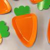 8Pcs Paper Plates Carrot Shape Cartoon Disposable Vegetable Tableware Thick Paper Trays Dishes Happy Easter
