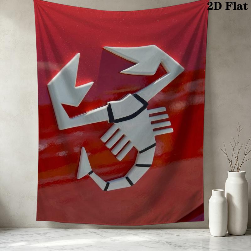 Abarth Pattern Wall Tapestry Aesthetic Wall Hanging Printed Fabric Blanket Decorative Tapestries for Bedroom Living Room Home Decor