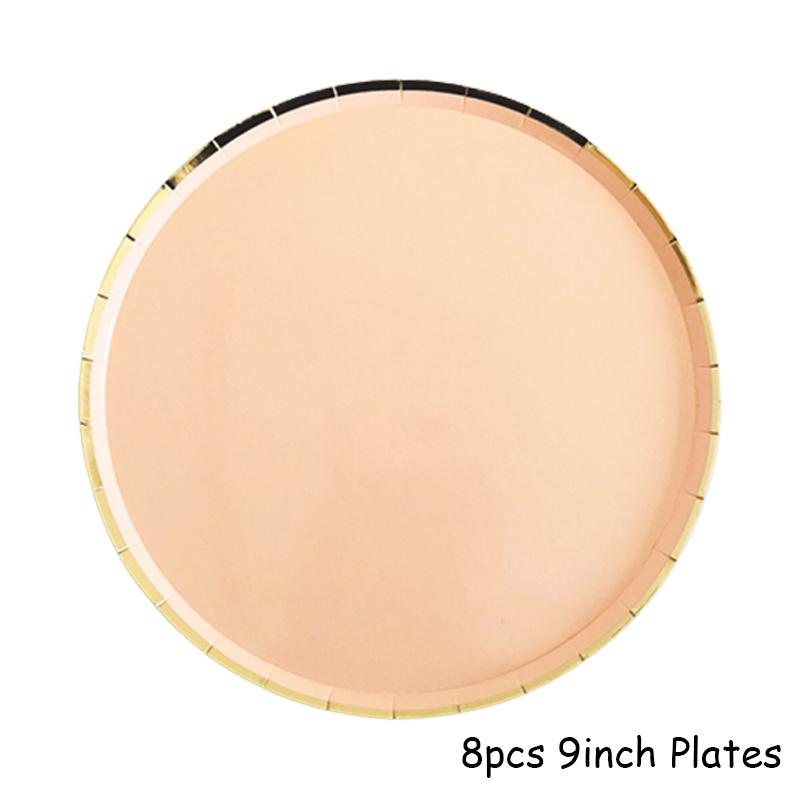 Orange Gold Party Paper Cup Plate Straw For Birthday Carnival Kids Favors Wedding Decor Disposable Tableware Party Supplies