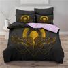 3D Geometric Bedding Set Bohemian Style Sun Eye Star Floral Wing Abstract Pattern Print Duvet Cover Microfiber King Quilt Cover