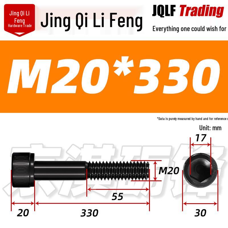 M20-M27 High Strength Blackened Hex Socket Head Cap Screw with Knurled Cylindrical Half Thread