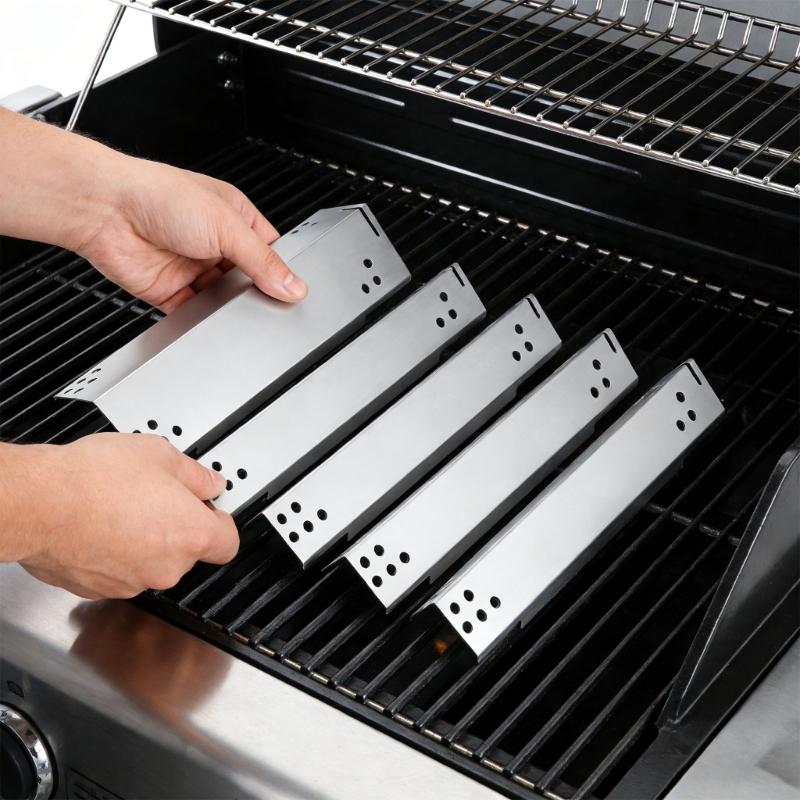 5Pcs Grill Heat Tent Plates Stainless Steel Heat Plate Replacement for DGH474CRP Grill Repair Parts 70-02-412 Heat Tents