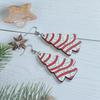 Christmas Tree Cookie Wooden Earrings - Festive Holiday Gift Pendant