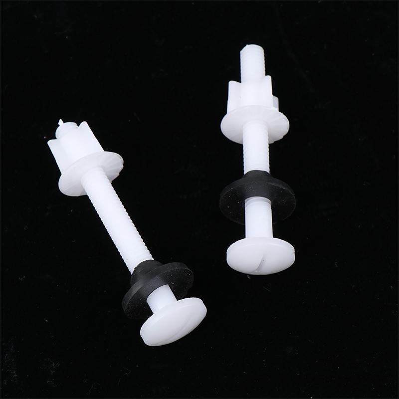 2 Pcs Plastic Toilet Seat Hinge Repair Bolts + Fitting Screws +Washers Kit For Home Bathroom Accessories