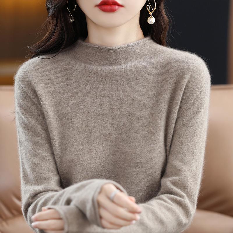 Женский свитер, 100% мериносовая шерсть, СОВРЕМЕННАЯ НОВАЯ SAGA, зимняя шерстяная водолазка, вязаный пуловер, осенний джемпер, женские вязаные топы