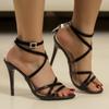 Мода 2024 года, новинка, мода, лето, новые сексуальные женские босоножки с острым носком, туфли на высоком каблуке, вечерние женские босоножки на шпильках