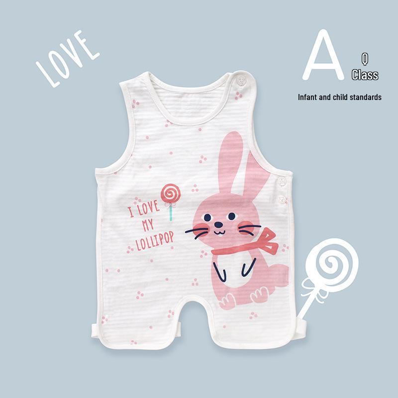 Милый летний хлопковый полукомбинезон Tao Baby и тонкие леггинсы с защитой животика для новорожденных