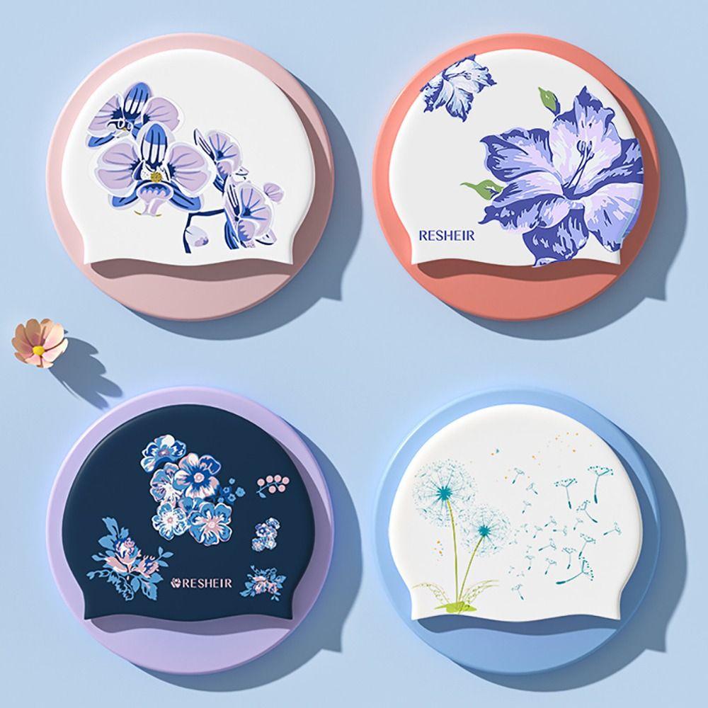 Durable Girls Women Ultra Thin Shower Caps Swim Turban Bathing Swimming Cap