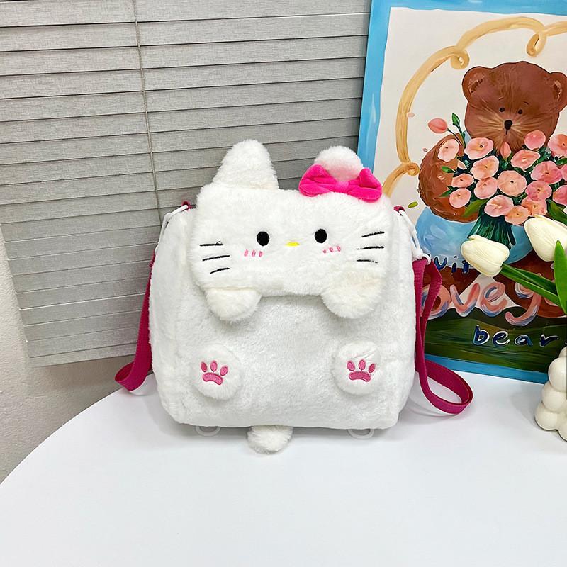 Adorable Plush Childrens Shoulder Bag Cute Cartoon Design Versatile Multi-functional Bag For Kids