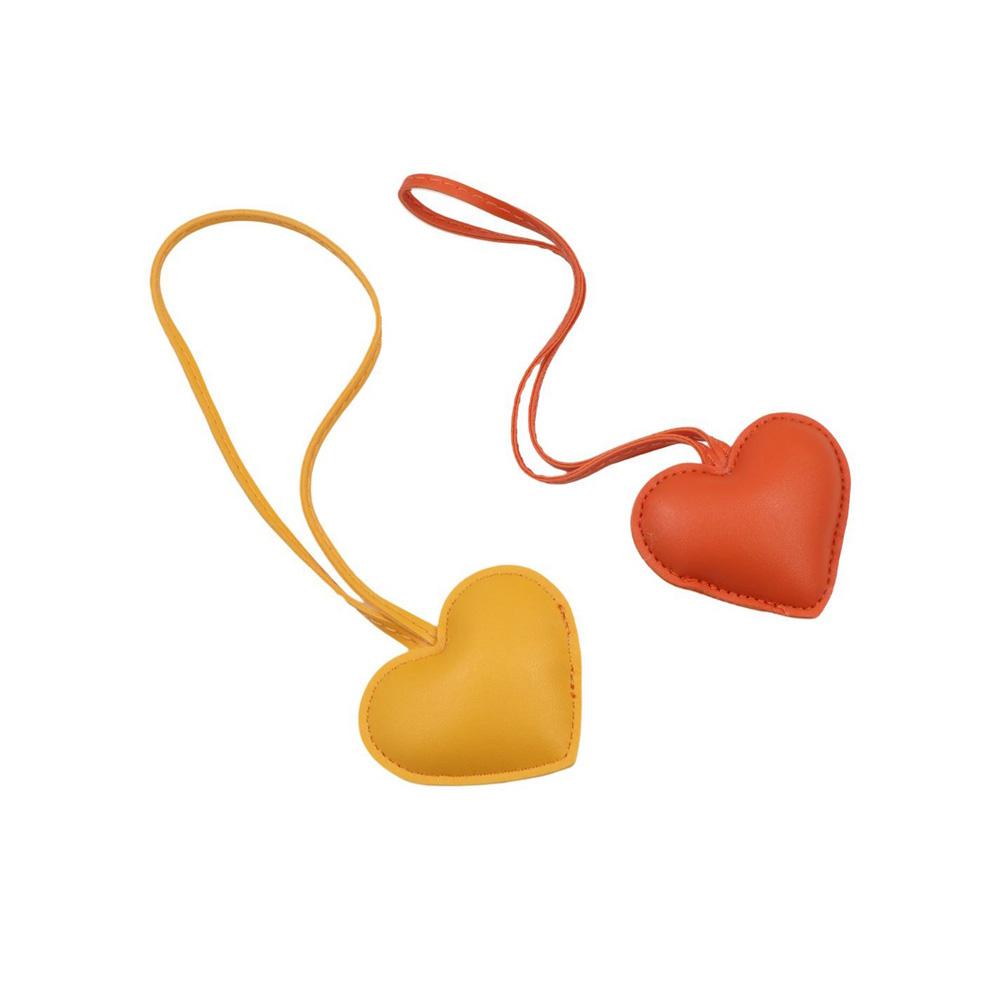 PU Leather PU Leather Hanger Car Keyring Bag Pendant Cute Heart Keychain Car Accessory