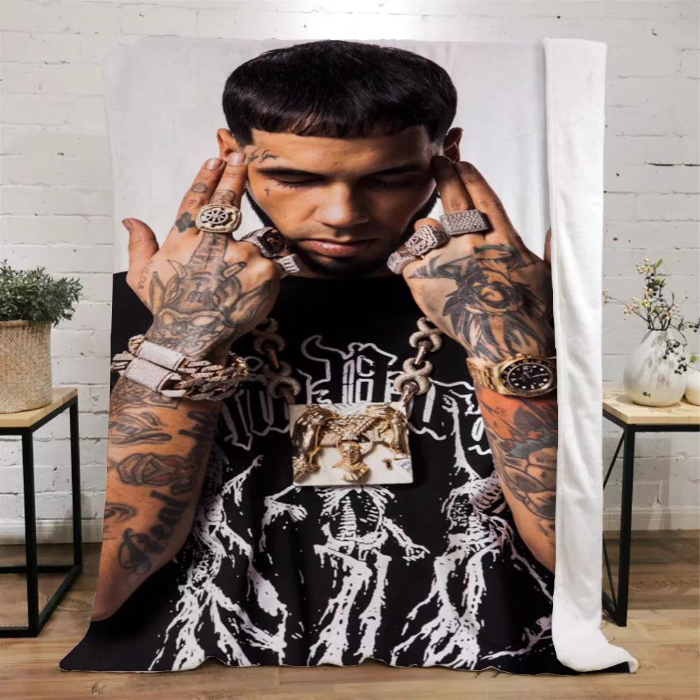 Плед Anuel Aa Покрывала для кровати Персонажи Пушистый Клетчатый Пляжное полотенце Интерьер для дома Роскошное постельное белье Плед на колени Мягкий для сна Размер King