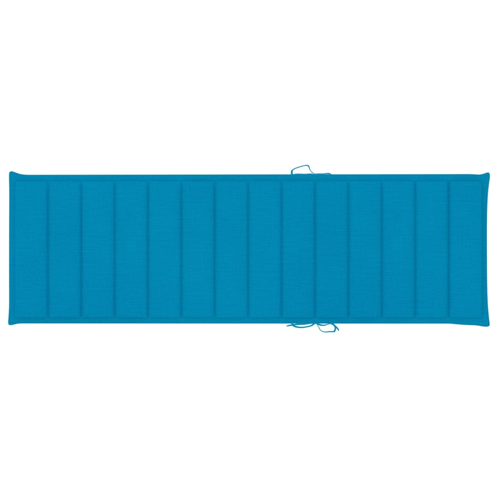 Folding Sun Lounger with Cushion Solid Acacia Wood