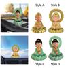 Shaking Head Buddha Miniature Car Dashboard Ornament Lifelike Buddhist Sculptures Toy Table Decoration for Home Office Decor