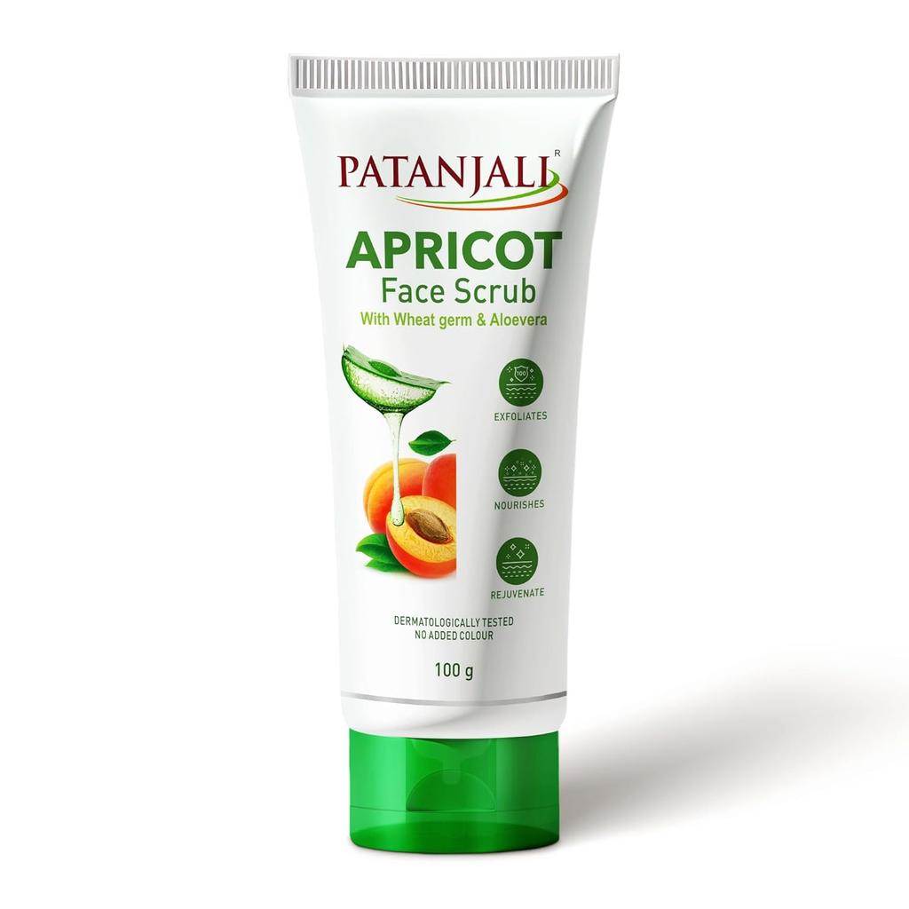 Patanjali Apricot Face Scrub 100g Pack of 1 Natural Skin Care Exfoliating Scrub for Glowing Smooth Skin