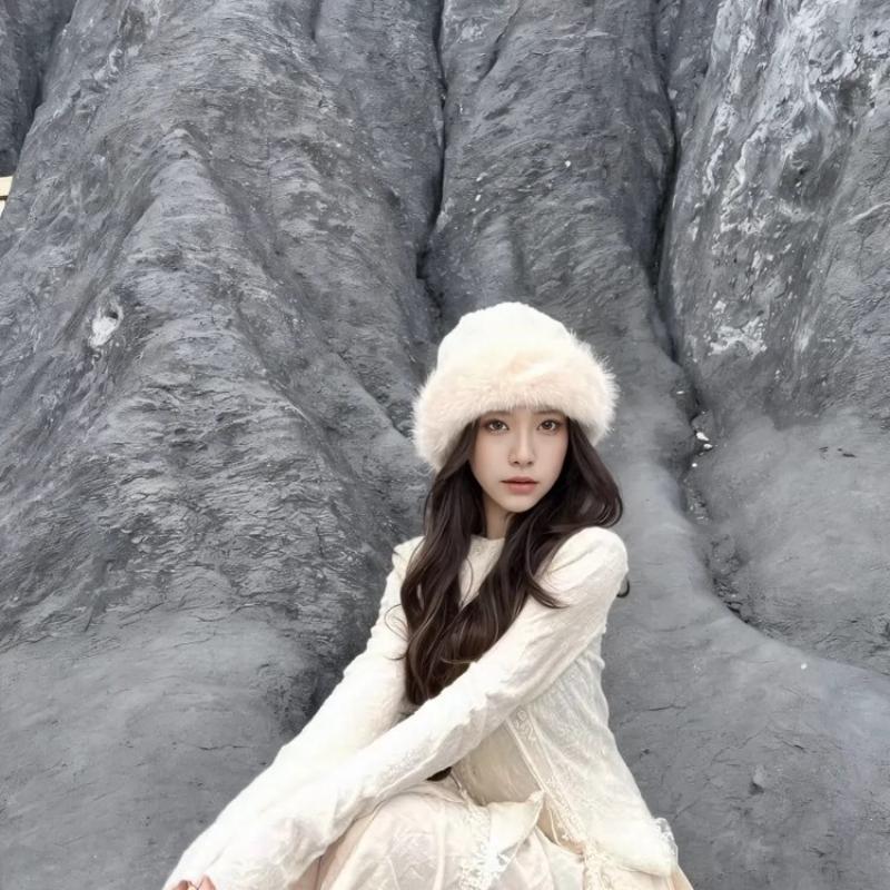Зимняя плюшевая женская шапка из меха лисы, утолщенная, теплая, пушистая, рыболовная шапка