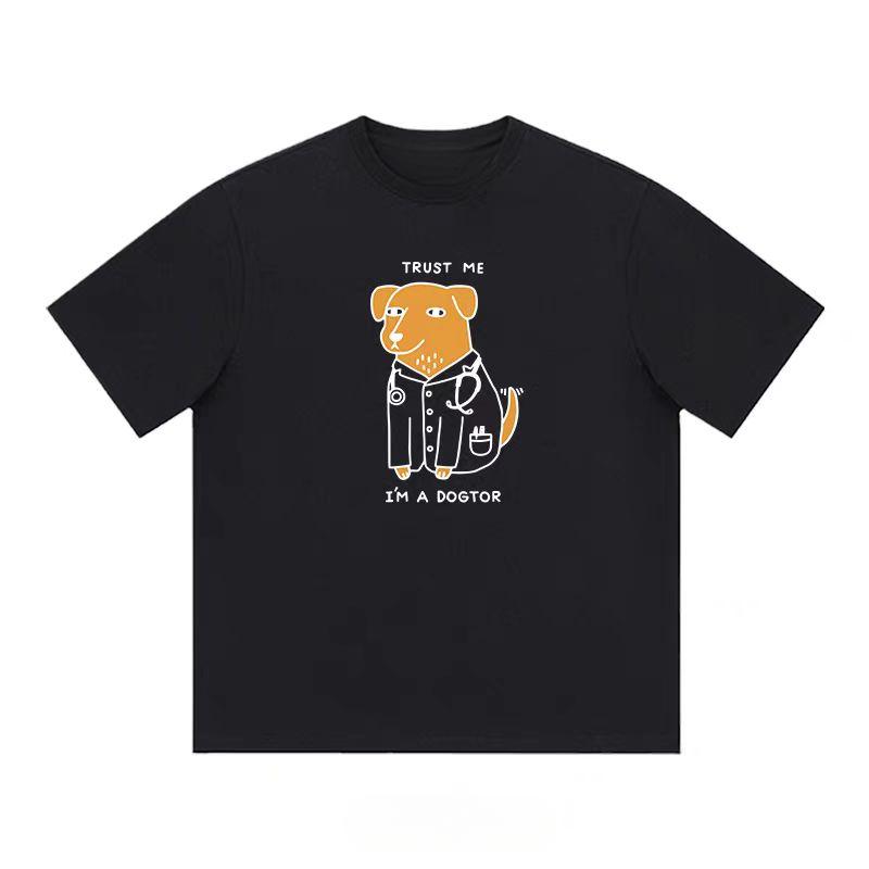 Футболка с коротким рукавом Fun Design Doctor Duck 2024, летняя, мужская и женская, повседневная футболка для пары в Instagram Trend