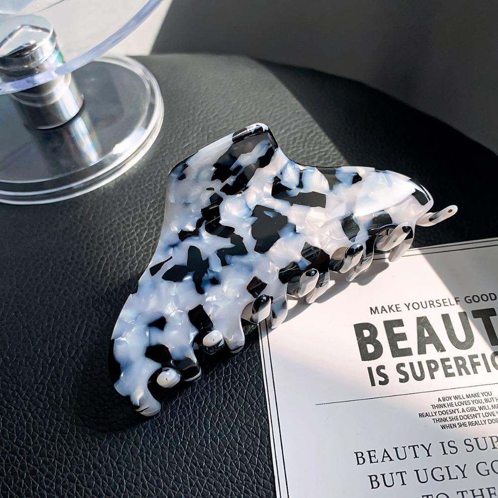 Solid Color Fresh Acetate Hair Claw Hair Clip Shark Clip Printing Shark Clip Leopard Printing Hairpin Tortoiseshell Hair Claw
