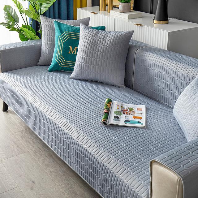 Латексный чехол для дивана из ледяного шелка, летнее прохладное ощущение, сплошной цвет, нескользящая подушка для дивана, полотенце для гостиной, четыре сезона, универсальное