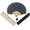 Shoroku Summer Fan with Fan Bag Minamo Water Surface Present Gift Fashion Fan Craft [Nishikawa Shoten] Women's (Dark Blue)