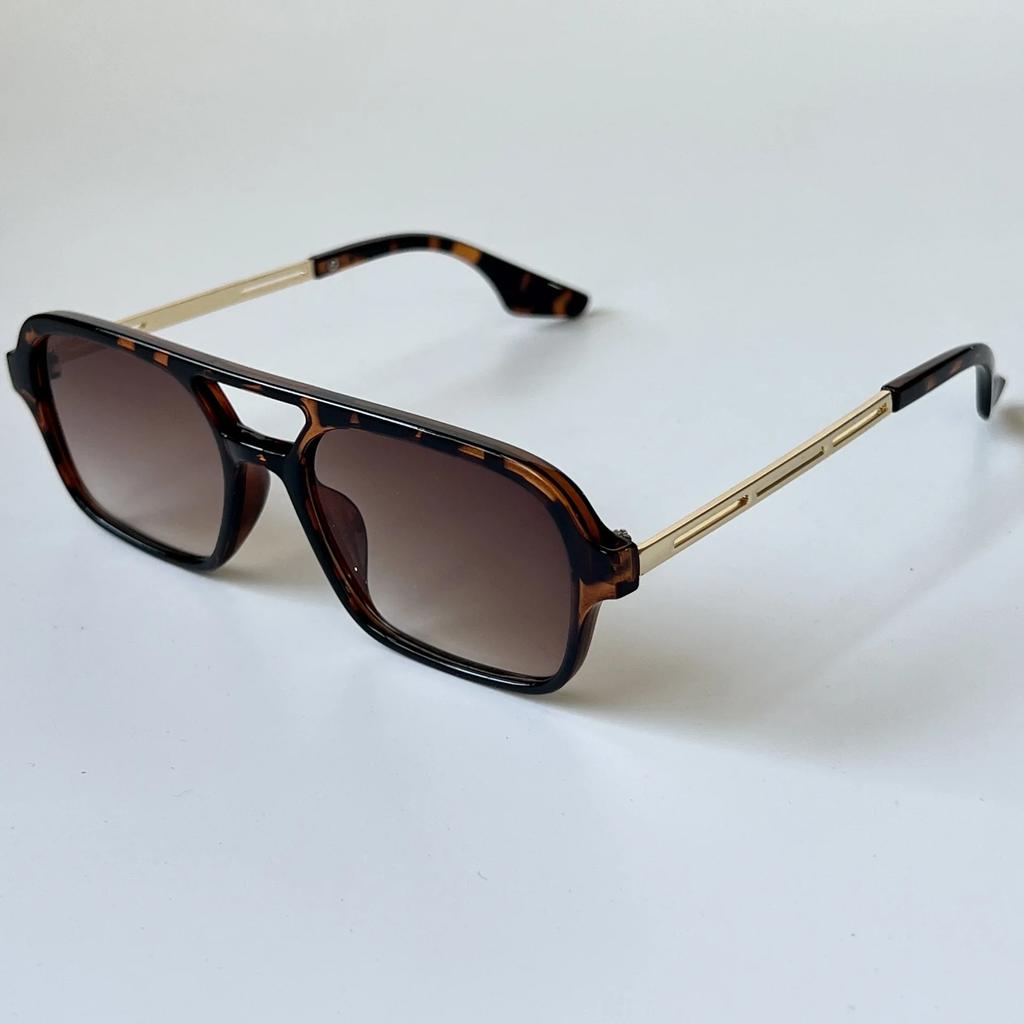 Small Frame Square Sunglasses Woman Brand Designer Fashion Luxury Sun Glasses Female Vintage Hollow Leopard Blue