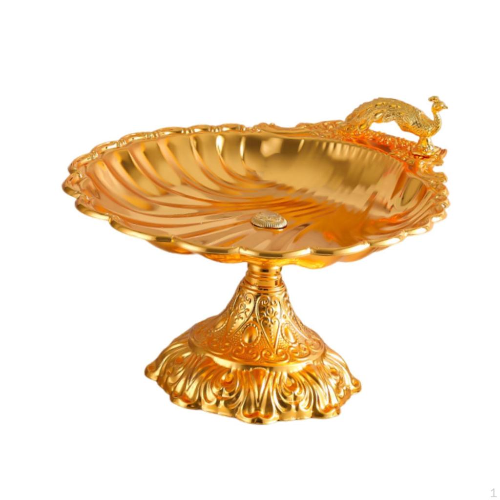 Metal Fruit Plate with Foot, Table Decoration, Bowl Serving Tray for Home And
