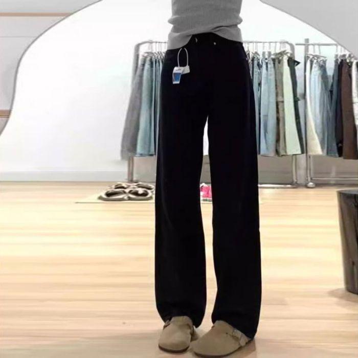 Модные Удобные Свободные Белые Джинсы Широкие Штанины Женские Большого Размера Мускулистые Высокая Талия Прямые Джинсы Брюки Джинсы для Женщин Длинные Джинсовые Штаны