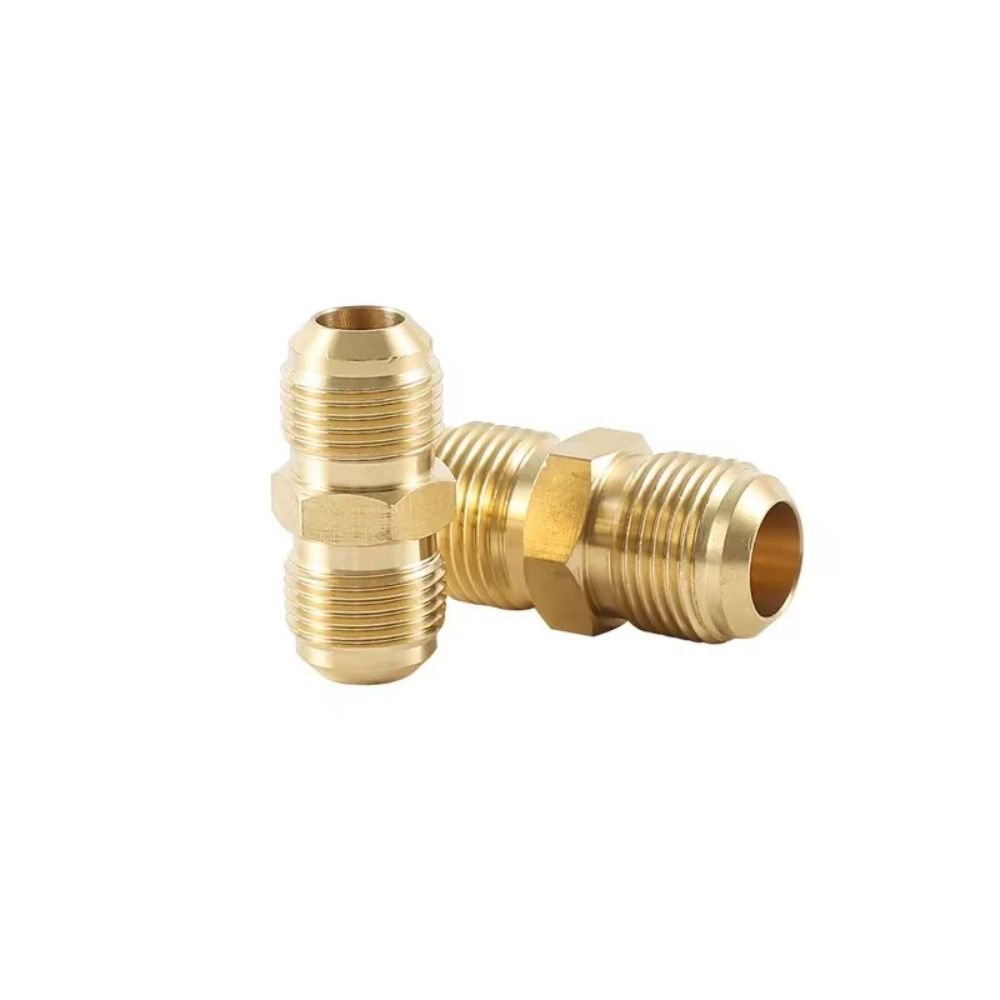 New Male to Male Brass Pipe Fitting Connector 1/4" 3/8"1/2" Straight Flare Connector 5/16" 5/8" 3/4" Union Brass Tube Coupler