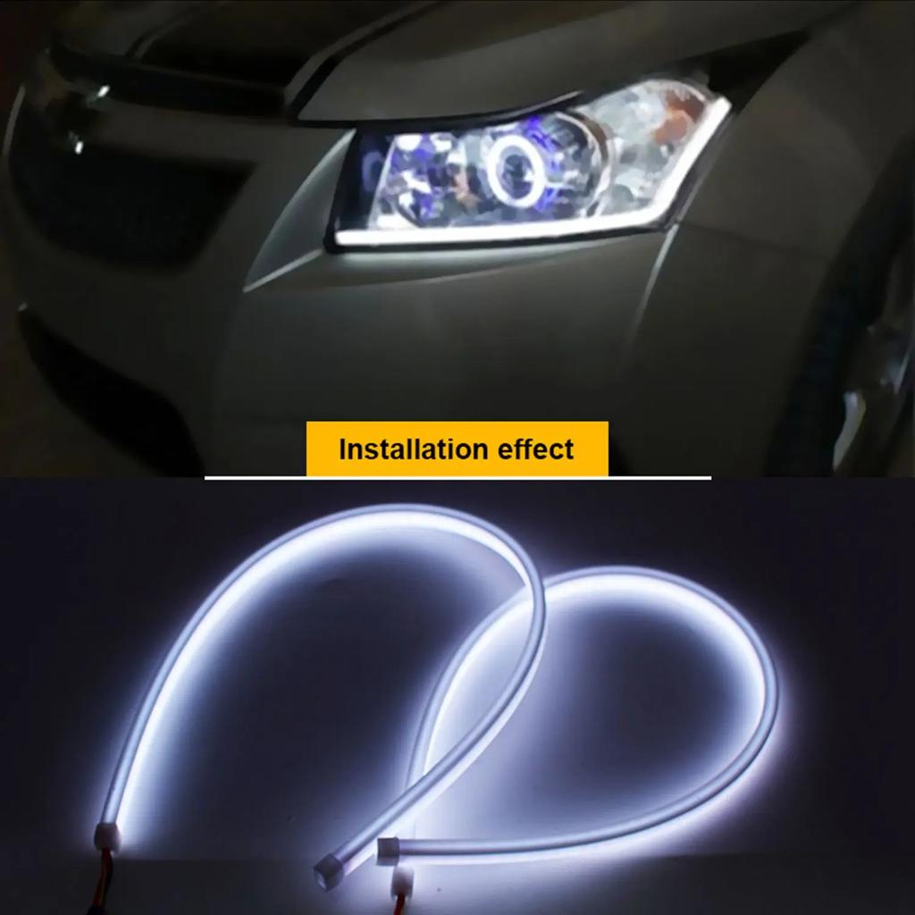 Светодиодная полоса Symphony DRL для дневного света автомобиля, гибкая, с RGB-подсветкой, динамическим поворотником, декоративная лампа для фар, 12В 24В