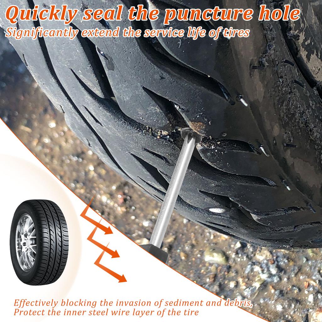 120 Pcs Tire Repair Rubber Nail Kit Motorcycle Vacuum Tyre Repair Nail Kit with 2 Screwdriver Tire Puncture Repair Accessories