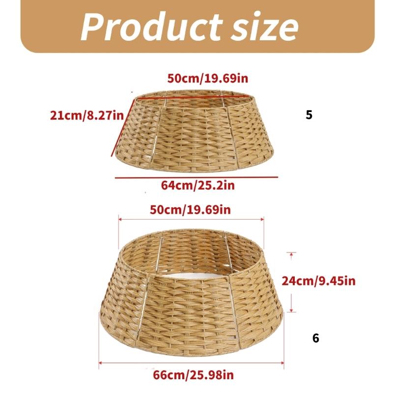 Элегантная плетеная юбка для рождественской елки Традиционное праздничное украшение Essential X3UC