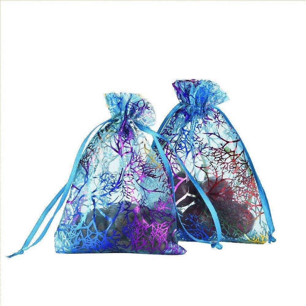 Packaging Pouches Wedding Favor Wrapping Supplies Hot Stamping Organza Bag Drawstring Candy Pouch