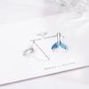 925 Sterling Silver Creative Blue Fish Tail Earrings Drop Glaze Mermaid Fish Tail Earrings Gifts For Girlfriend S -E840