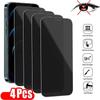 4pcs Privacy Tempered Glass Anti-spy Screen Protector Film For Apple iPhone 11 12 13 14 Pro Max ProMax Plus Mini 7 8 Plus 14Pro 14ProMax X XS XR