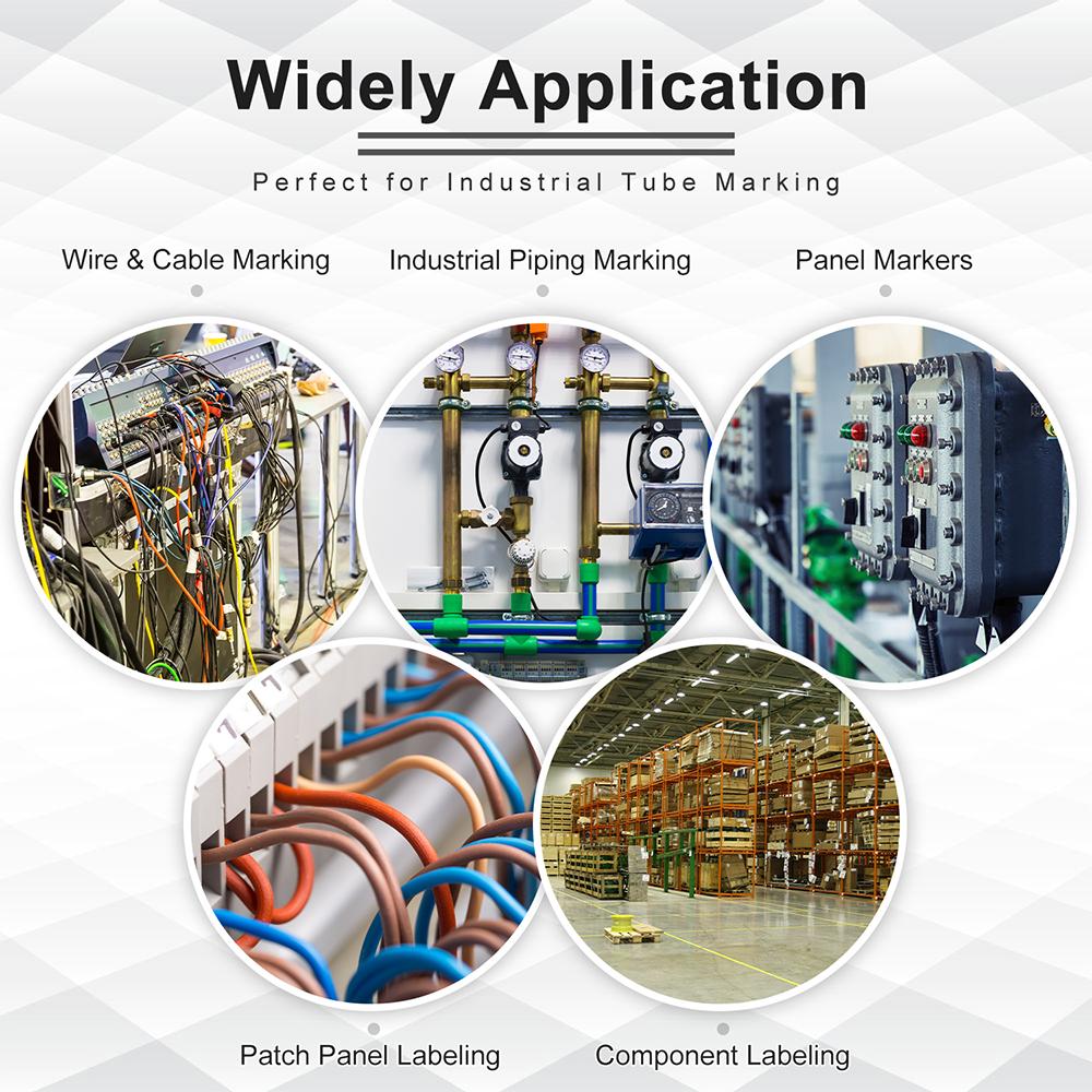 1PK M21-375-595/M21-750-430/M21-750-7425 Black On WhiteCompatible BRADY BMP21 PLUS Handheld Label Printer Self-Laminating Vinyl