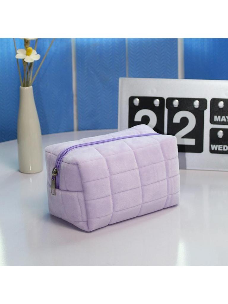 Purple Suede Cosmetic Bag High-grade Large-capacity Storage Bag