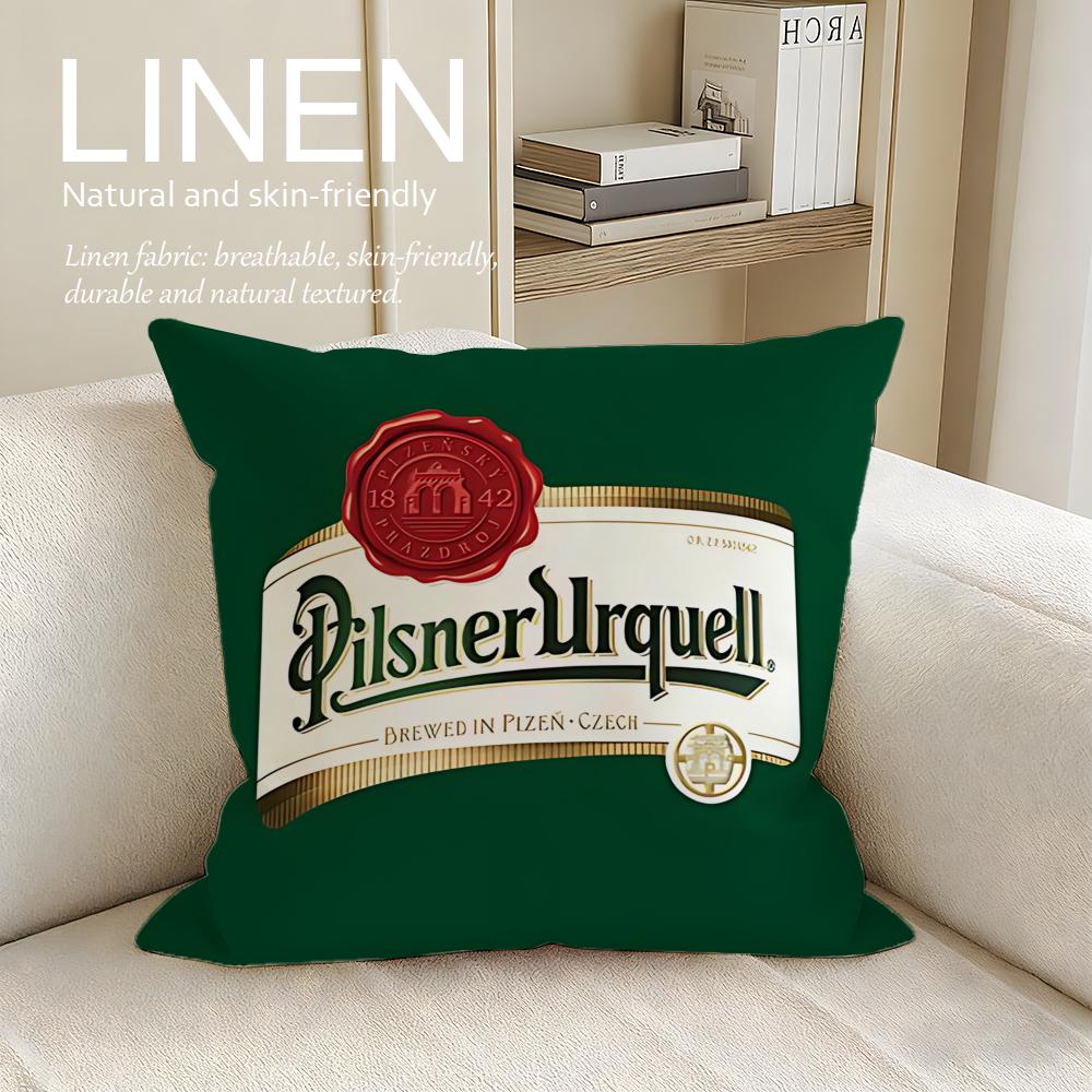 Brand Pilsner Urquell Cushion Cover Pillowcase Set Pcs x x Breathable Washable Sofa Cushion Cover