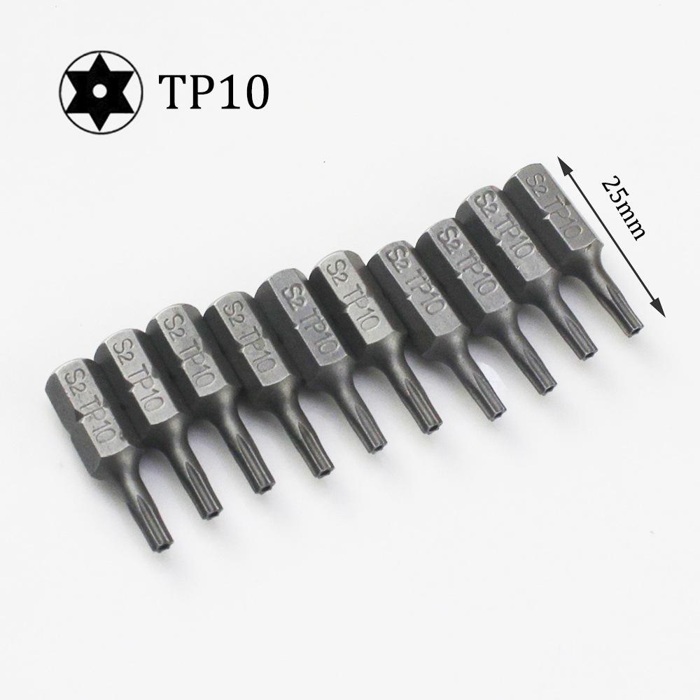 Набор из 10 бит Torx для отверток с шестигранным хвостовиком 1/4 Star T8 T10 T15 T20 T25 T30 T35 T40, биты для отверток для ручных инструментов для дома