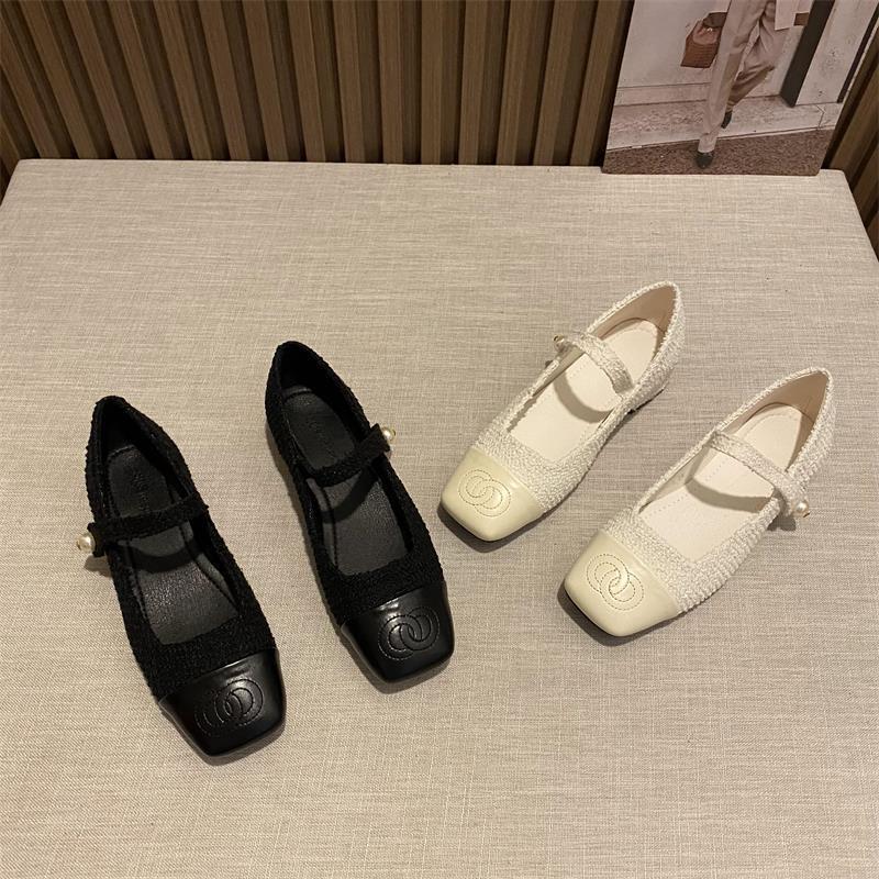 2025 Spring and Summer New French Temperament Mary Jane Women's Shoes Flat-bottomed Small Fragrant Style with Skirt Evening Shoes Ins
