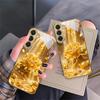 Золотой Цветок Пиона жемчуг Для Samsung Galaxy S26 S20 FE S21 S22 23 Plus S24 Ultra S25Ultra S21+ S22Plus Золотой стеклянный чехол для телефона