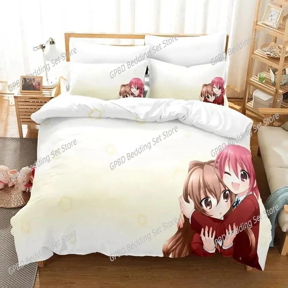 Комплект постельного белья Toradora Single Twin Full Queen King Size Bed Set Adult Kids Bedroom Duvet Cover Sets 3D Print Anime Bed Set