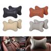 Car Neck Pillows Both Side Pu Leather 1pcs Pack Headrest For Head Pain Relief Filled Fiber Universal Car Pillow