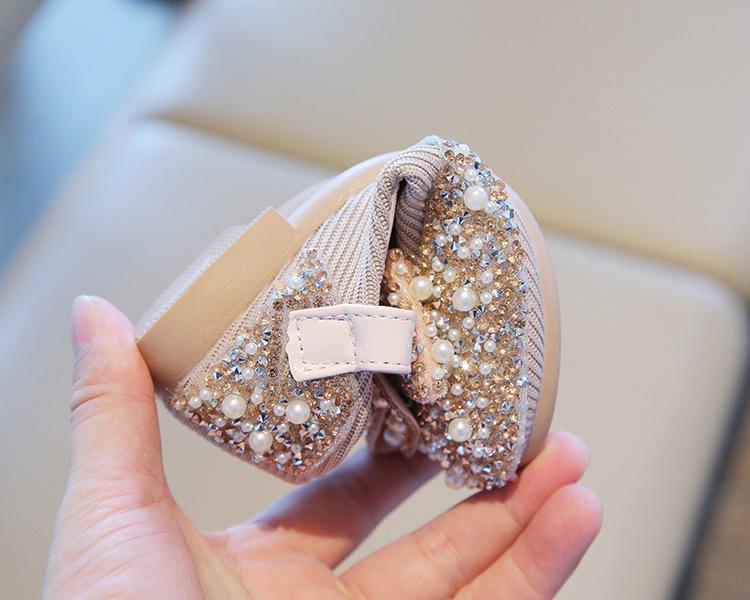 Girls' Rhinestone Princess Bow Shoes for Spring/Autumn 2026 - Perfect for Dance and Performances