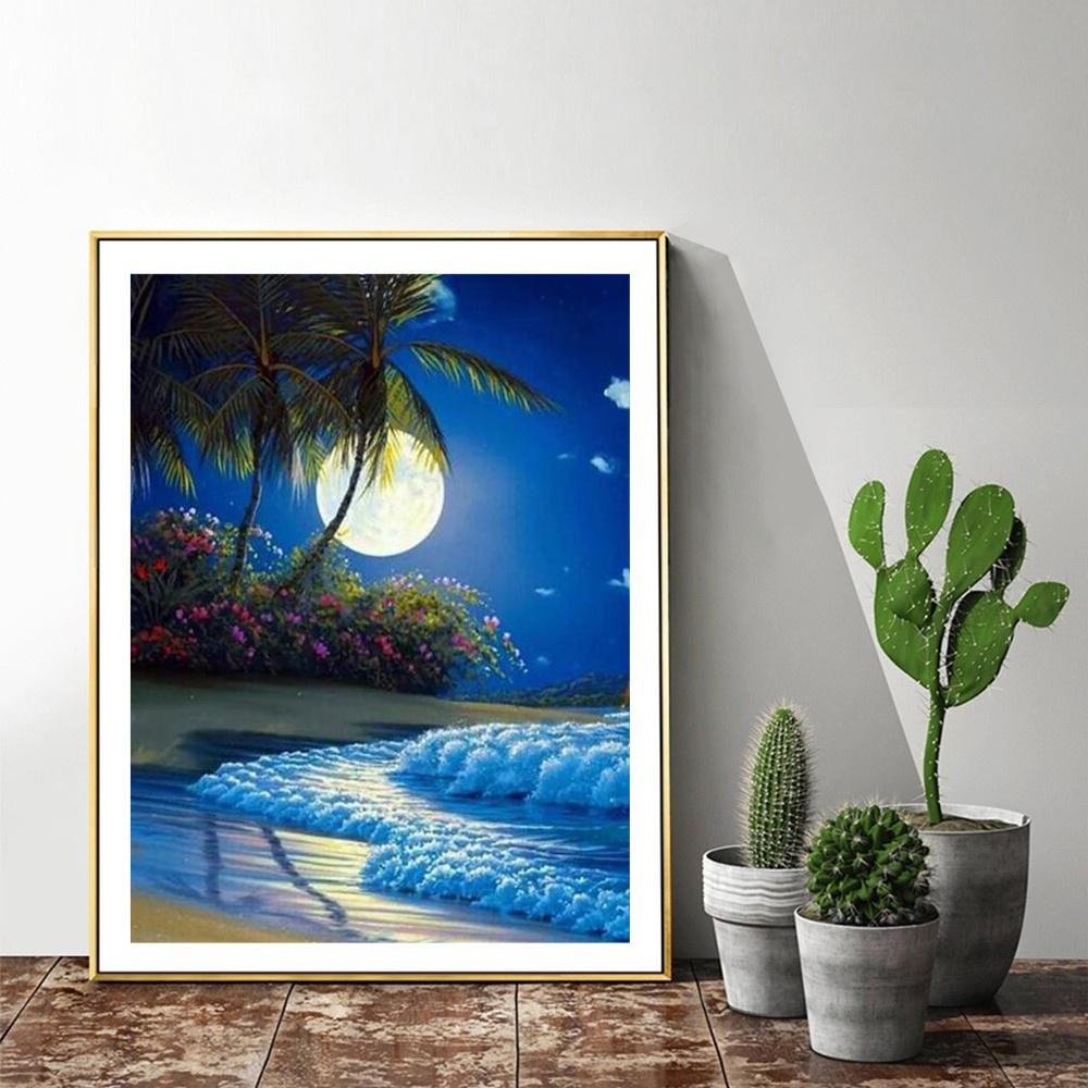 Алмазная краска Пейзаж 5D Набор для алмазной живописи Вышивка крестом Алмазная картина Полная дрель Круглая