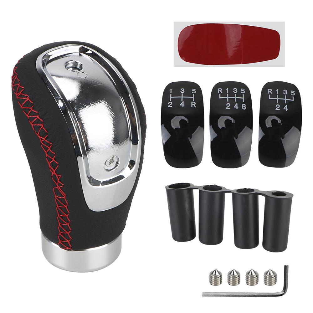 Gear Shift Knob Universal 5/6 Speed Shifter Lever Car PU Leather With Gear Knob Replaceable Cap Cover Manual Transmission