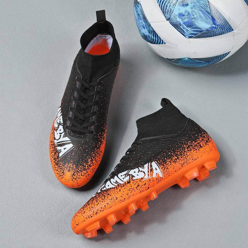 Мужские высокие носки, большие размеры, длинные шипы, футбольные бутсы, нескользящие, износостойкие, TPR, искусственный газон, уличные детские футбольные бутсы