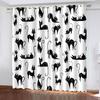 Полиэстеровая оконная штора для спальни и гостиной, 2 крючка для декора, черный милый кот, тонкая штриховка, 130x240, бесплатная доставка